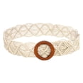 thumbnail image 6 of Boho Braided Belts Casual Beach Belt With Wood Buckle Fashion Belts for Women Wide Stretchy Belts for Women Skinny Belts for Women Silver Buckle Fashion Belts for Women Dresses Formal,Black, 6 of 6