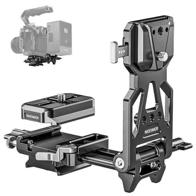 NEEWER Foldable V Mount Battery Plate with Arca Type Quick Release Camera Baseplate, Lightweight DSLR Camera Video Rig Compatible with SmallRig V Moun