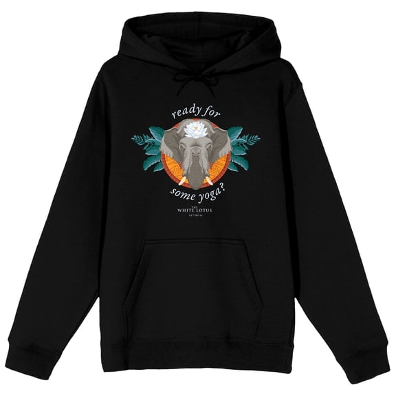 White Lotus "Ready For Some Yoga?" Women's Black Hoodie-Medium