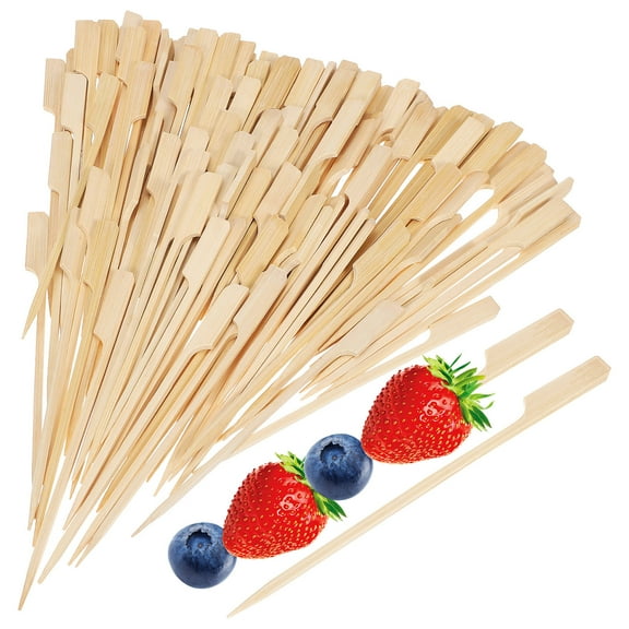 GAXIRE 200pcs Kabob Skewers Beige 5.9 Inch Sticks for Cooking and Party