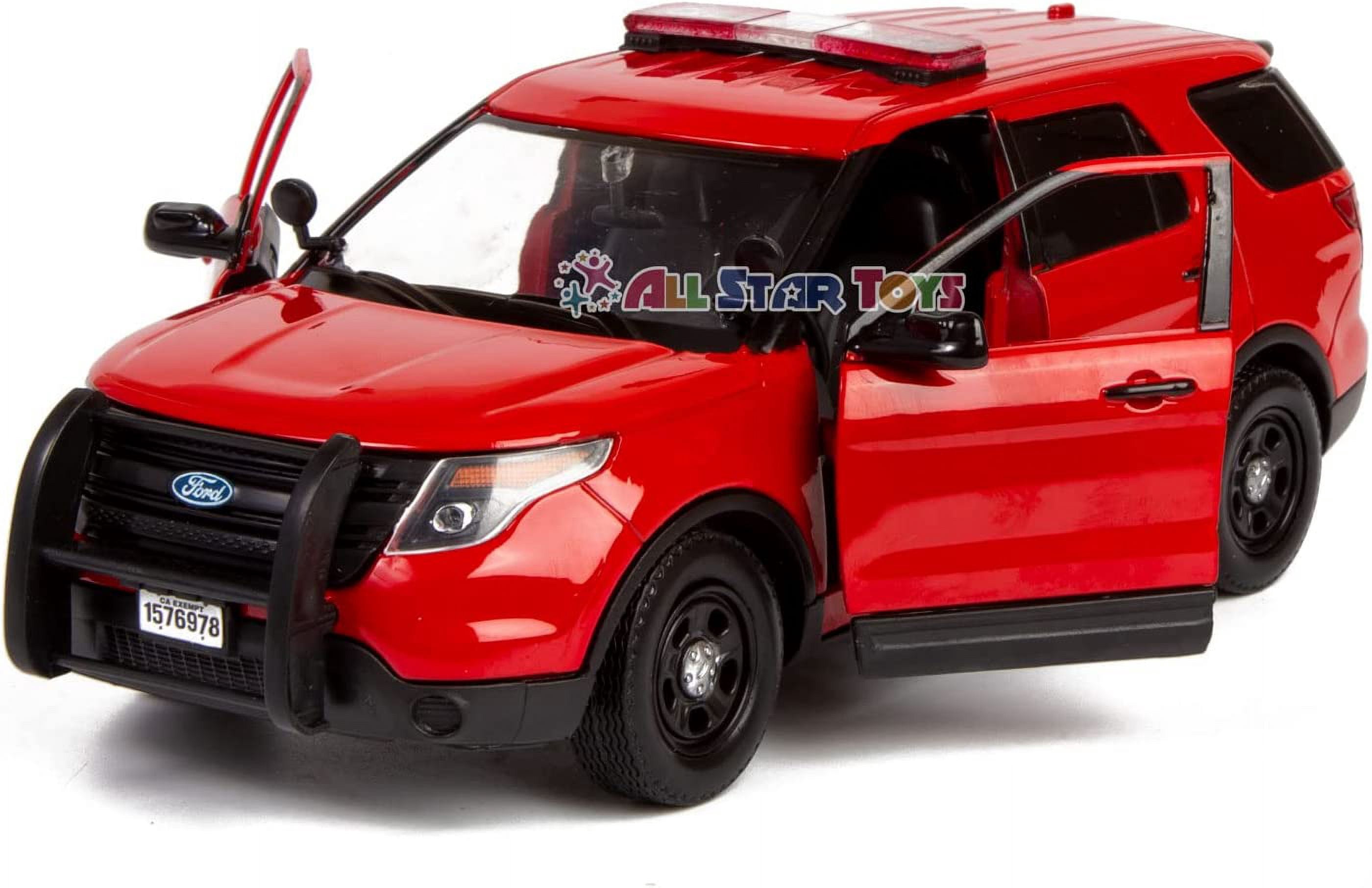 2015 Ford Police Interceptor Utility "Fire Marshal" Plain Red 1/24 Diecast Model Car by Motormax