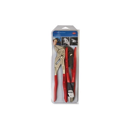 KNIPEX Tools 9K 00 80 117 US, Cobra, Pliers Wrench, Diagonal Cutters 10-Inch Set, 3-Piece