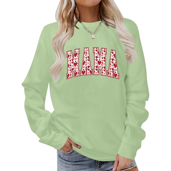 SIYUDAN Women Sweatshirt Long Sleeve Sweatshirt for Women Pullover Light Green Pullover Adult Comfort Colors Crewneck Sweatshirt Fall Basics Womens Clothing Womens Fashion