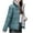 Blue, variant on Women's Fashion Down Jacket Solid Color Long Sleeve Thickened Cotton Coat Regular Soft Shell Waterproof Cotton Jackets Short Stand Collar Full Zipper Winter Outwear with Pockets