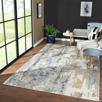 Ox Bay Dallas 4' x 6' Blue Abstract Premium Ultra-Soft Indoor Area Rug
