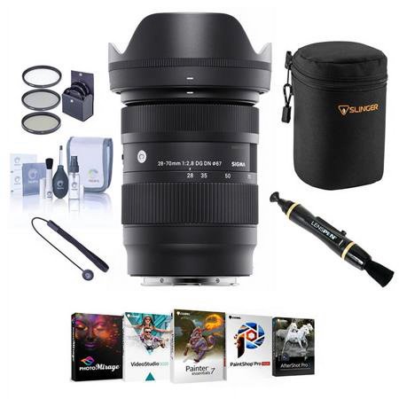 UPC: 0192223195448 | 28-70mm f/2.8 DG DN Contemporary Lens for Sony E  Bundle with Corel PC Software Suite  67mm Filter Kit  Lens Pouch  Lens Cleaner  Cleaning Kit  Lens Cap Tether