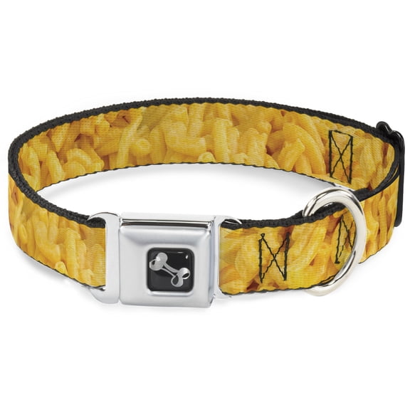 Buckle-Down Pet Collar, Dog Collar Metal Seatbelt Buckle, Mac Cheese Vivid, 9.5 to 13 Inches 1.0 Inch Wide