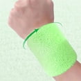 thumbnail image 4 of RotHome 1 Pack Cotton Wrist Sweat Band for Sports Green Wristbands for Men Women Absorbent Sweatband for Tennis Basketball Running Gym Workouts Fitness, 4 of 6