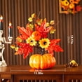 thumbnail image 3 of PEIXUN Artificial Pumpkin Table Centerpiece Potted Plants With Maple Sunflower Berries Fall Desktop Arrangement Ornament For Farmhouse Decor, 3 of 9
