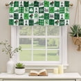 thumbnail image 2 of St. Patrick's Day Curtain Valances for Windows, Kitchen Valance Window Treatments Panel 2 Pack, Green Checked Luck Leaves Gnomes Rod Pocket Short Curtains for Bathroom Bedroom 42 x 12 Inch, 2 of 8