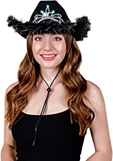 Black Felt Cowboy Hat with Feathers for 