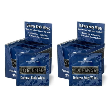 Defense Soap Body Wipes 12 Individually Packed Wipes (Pack of 2) | 100% Natural and Pure Pharmaceutical Grade Tea Tree Oil and Eucalyptus Oil Help Wash Away Ringworm, Jock Itch, Athlete's Foot,