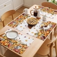 thumbnail image 5 of Pumpkin Placemats Set of 6 Autumn Flowers Rugby Vintage Country Maple Leaf Place Mats Indoor Wipeable Table Mats Washable Cloth Dining Table Placemats for Kitchen Holiday Party Home Decor 13x19 Inch, 5 of 9