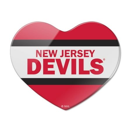 

NHL New Jersey Devils Logo Heart Acrylic Fridge Refrigerator Magnet