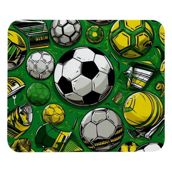 Football Soccer Mouse Pad for Laptop Wireless Mouse Home Office Travel, Portable & Washable