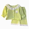 thumbnail image 3 of CAUYDY Toddler Girls Pajamas Baby Clothes Newborn Sleepers Fall Winter 12M 18M 24M Long Sleeved T-Shirt and Pants Set Infant Outfits for Girl Sizes 18-24 Months,Green, 3 of 9