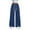Dark Blue, variant on Wutalume High Waisted Jeans for Women Drawstring Wide Leg, Adjustable Loose Straight Cut Denim Pants for Casual Comfort,Dark Blue L