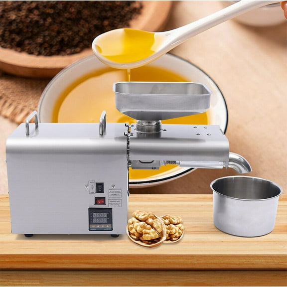 Miumaeov Oil Press Machine Automatic Commerical Home Peanuts Hot Cold Oil Extractor High Efficiency with Temperature Adjusted 19.7x11.8x7.1 inch 110v 750w