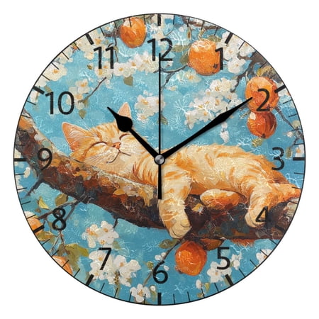 YAZAOO Decorative Wall Clock Size：25cm Sweet Dreams in Citrus Design Pattern Clock