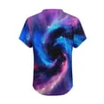 thumbnail image 3 of Fiudx Camisas para Mujer Camiseta de Manga Corta con Cuello En V Astral y Estampado de Galaxia Informal a La Moda para Mujer, 3 of 5