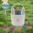 thumbnail image 2 of 2 Pack Large Woven Easter Baskets for Kids - Boy & Girl Options, Empty Basket with Gift Bags and Ribbons Cute Easter Decorations Bunny Ears Designs (Pink+Green), 2 of 7