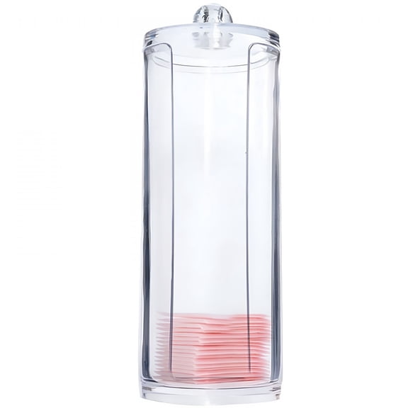 ACDANC Clear Acrylic Round Cotton Pad Dispenser Container Holder Make Up Pads Cosmetic Makeup Storage Organizer