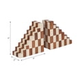 thumbnail image 4 of Decorative Book Ends with Checkered Pattern for Shelves - Modern Resin and Wood Bookends for Bookshelf Decor and Book Accessories - Office Accent for Desk or Side Table Decor - Set of 6", Ivory & Tan, 4 of 11