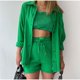 thumbnail image 1 of Conjunto de pantalones cortos de chándal informal para mujer, camiseta de manga larga de verano, Tops y Mini pantalones cortos con cordón, traje de salón, conjunto de dos piezas Tan Jianjun unisex, 1 of 2
