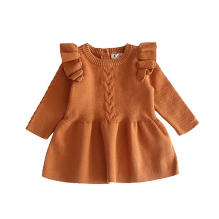 

QIPOPIQ Clearance Toddler Girls ClothesAutumn And Winter Knitting Skirt Baby Warm Dress Knitting Princess Sweater