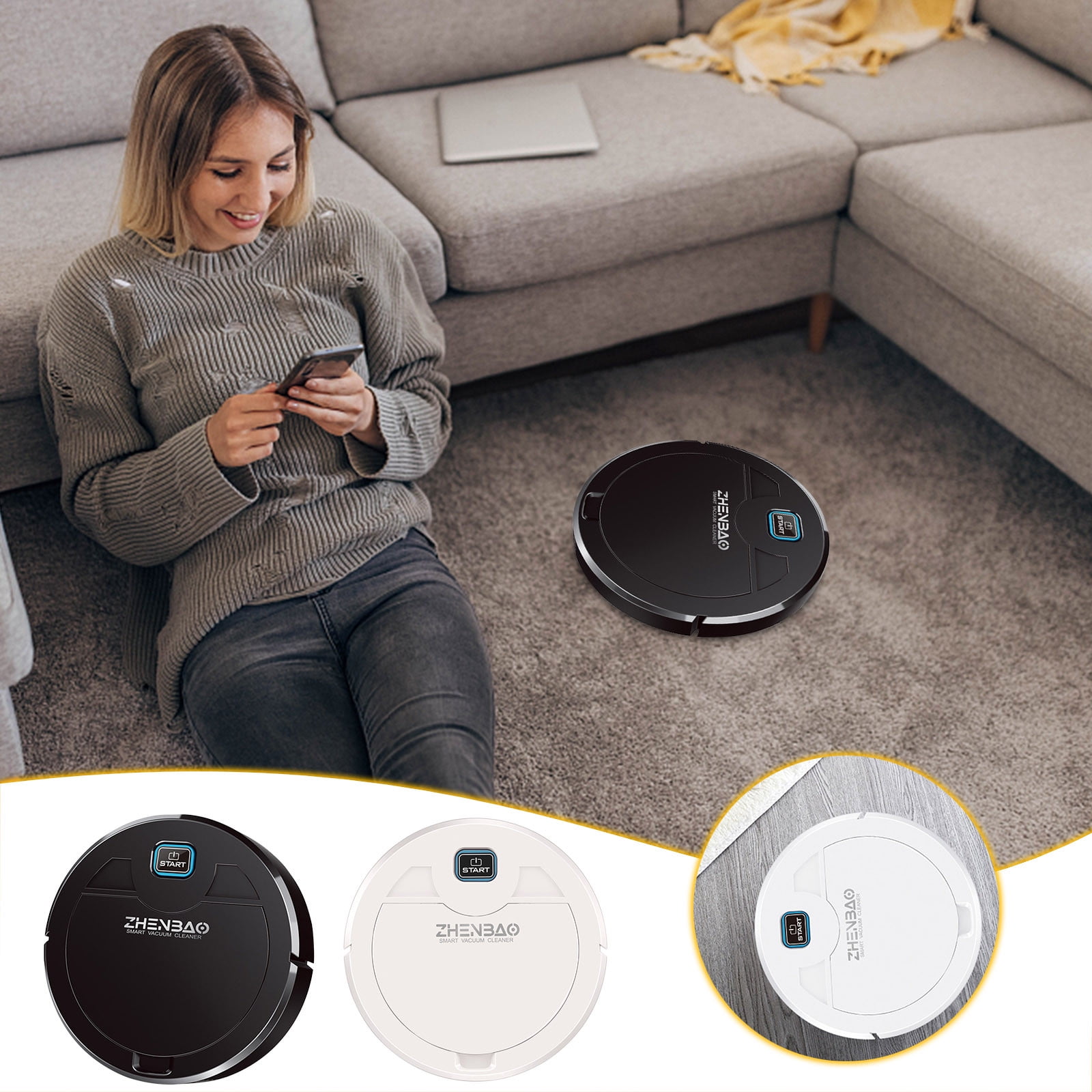 Matoen Robot Vacuums, Automatic Self-Charging Robotic Vacuum, Strong Suction, Quiet Robot Vacuum Cleaners Ideal for Hard Floor, Pet Hair and Low-Pile Carpets