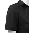 thumbnail image 5 of DOUBLJU Women's Slim Fit Plain Classic Short Sleeve Button Down Collar Shirt Blouse, 5 of 5