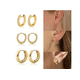 thumbnail image 3 of 6 Pares Aretes Para Mujer Oro 14k Set Arracadas Moda Xtellar dorado, 3 of 4