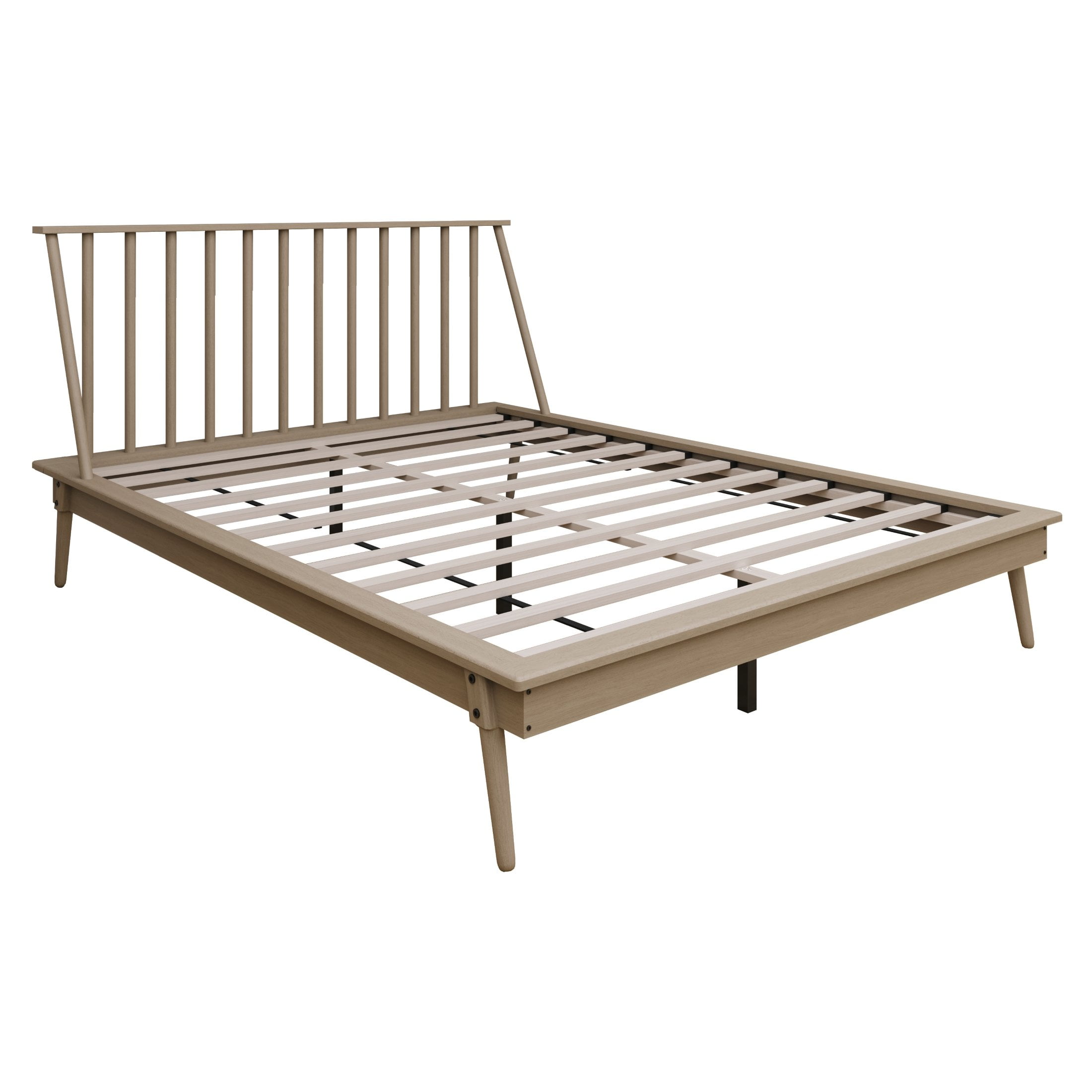 Castle Place Vintage Spindle Wooden Queen Platform Bed, Antique Grey