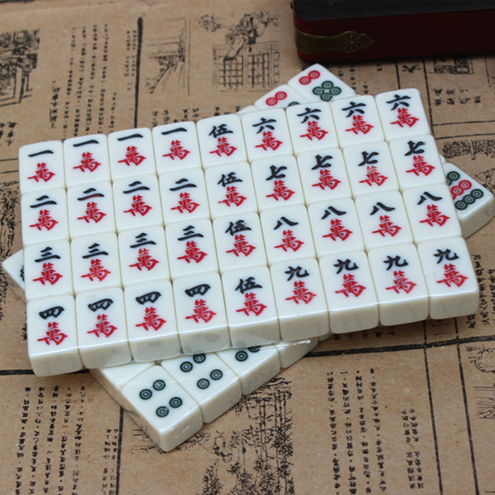 Mahjong 146 Tiles Scratch-resistant Mini Size Melamine Chinese Mahjong for Home