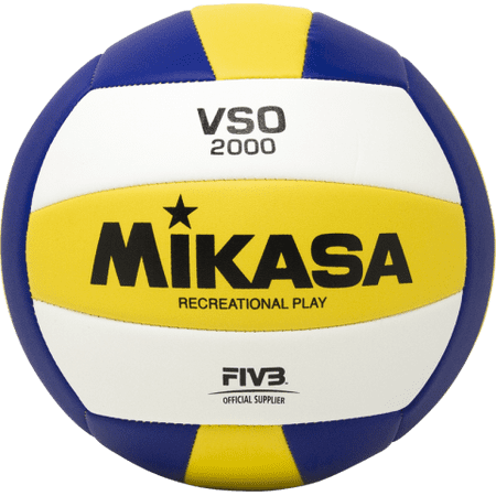 Mikasa VSO2000 Varsity Outdoor Volleyball, Blue/Yellow/White