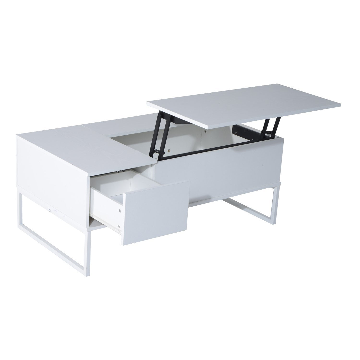Modern Lift Top Coffee Table Hidden Compartment and Storage Drawer white - Walmart.com