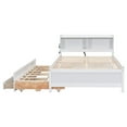 thumbnail image 6 of Wood Platform Bed with built-in USB ,Type-C Ports, LED light, Bookcase Headboard, Trundle and 3 Storage Drawers, Bed Frame Storage Bed w/ Wooden Slats for Boy Girl, 6 of 9