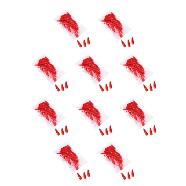 Jumpingount Prensa de almendras en las uñas 10Conjunto No.6 rojo