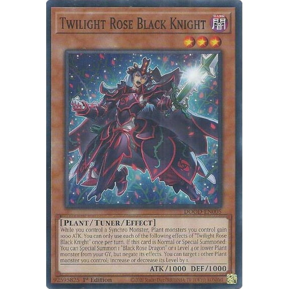 YuGiOh Doom of Dimensions Common Twilight Rose Black Knight DOOD-EN005