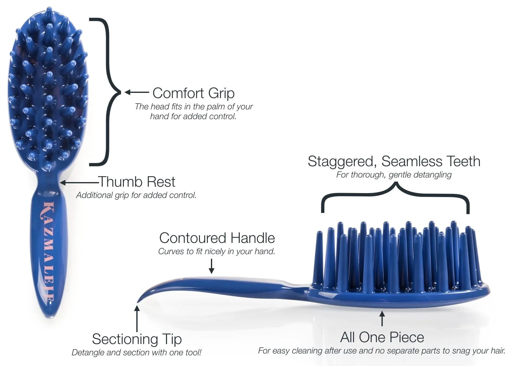KurlsPlus Paddle Comb Graphite