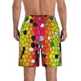 thumbnail image 3 of Naloa Colorful Tie Dye Stained Glass 1 Men's Beach Shorts, Surfing shorts, Swim trunks, Quick Dry Swim Trunks for Surfing Beach Fun - 3X-Large, 3 of 9