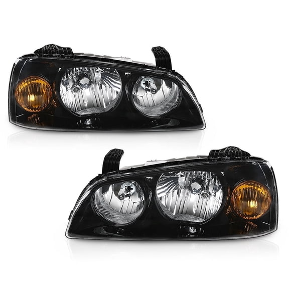 PIT66 Front Corner Headlights Headlamps Assembly Fit for Hyundai Elantra 2004-2006 Black