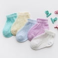 thumbnail image 5 of 5 Pairs No Show Socks for Baby and Toddler - Little Kids Breathable Mesh Cotton Athletic Socks, Solid Color, Soft and Thin for Boys and Girls, 5 of 8