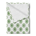 thumbnail image 2 of Green and White Soft Flannel Fleece Throw Blanket, Contemporary Ornaments Repetitive Concentric Arcs Round Shapes, Cozy Plush for Indoor and Outdoor Use, 60" x 80", Fern Green and White, by Ambesonne, 2 of 5