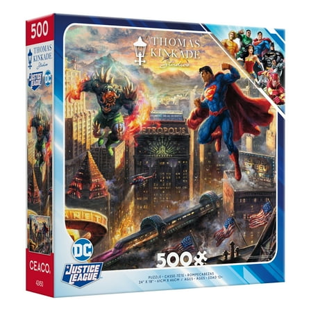 Ceaco 500 Piece Superman Man of Steel (Thomas Kinkade DC) Interlocking Jigsaw Puzzle