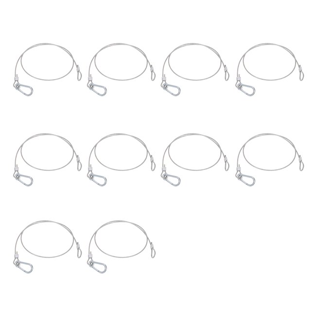 Graflsoa Premium Steel Wire Safety Ropes for Stage and Festival Lights, 3mm Diameter, 800mm Length, 10 Pcs Set, Durable and Secure