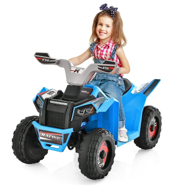Gymax Kids Electric Ride On ATV Toy 6V Battery Powered Electric Vehicle Toy w/ Direction Control Blue