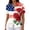 Multicolor-3, variant on Mutghys Button up Shirt Women Independence Day Printed Lapel Short Sleeve Shirts Lightweight Breathable Relaxed 250th Anniversary USA Casual Shirts