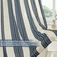 thumbnail image 6 of DriftAway Farmhouse Vertical Striped Linen Blend Textured Light Filtering Semi Sheer Curtains for Living Room Bedroom 102 Inches Long Drapes 2 Panels Broad Striped Linen Dark Blue, 6 of 8