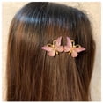 thumbnail image 4 of Teens Female Butterfly Hairpin, Hair Clips Flat Duck Mouth Slip Hairdressing Hair Accessories for Wedding Short Hair Styling - Pink, 4 of 8